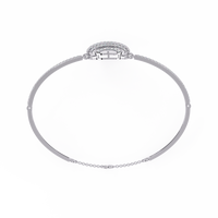 0.7 CTW Diamond Oval Multi-Row Bangle in White Gold, view 10