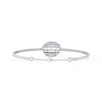 0.7 CTW Diamond Oval Multi-Row Bangle in White Gold, view 5