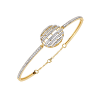 0.7 CTW Diamond Oval Multi-Row Bangle in Yellow Gold, view 11