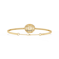 0.7 CTW Diamond Oval Multi-Row Bangle in Yellow Gold, view 7