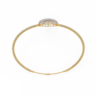 0.7 CTW Diamond Oval Multi-Row Bangle in Yellow Gold, view 8