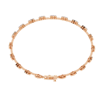 Four-petal floral-link diamond bracelet in Rose Gold – view 13