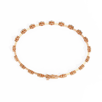 Four-petal floral-link diamond bracelet in Rose Gold – view 7