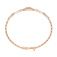 1.1 CTW diamond geometric center link bracelet in Rose Gold view 5 - Lunea Paris