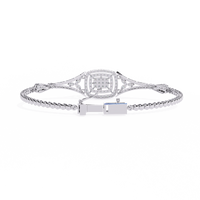 1.1 CTW diamond geometric center link bracelet in White Gold view 15 - Lunea Paris