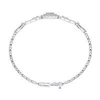 1.1 CTW diamond geometric center link bracelet in White Gold view 4 - Lunea Paris