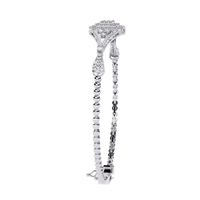 1.1 CTW diamond geometric center link bracelet in White Gold view 9 - Lunea Paris