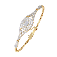 1.1 CTW diamond geometric center link bracelet in Yellow Gold view 1 - Lunea Paris
