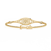 1.1 CTW diamond geometric center link bracelet in Yellow Gold view 13 - Lunea Paris