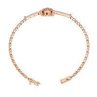 0.5 CTW Round Diamond Quatrefoil linked bracelet Rose Gold view 11 – Lunéa Paris