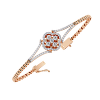 0.5 CTW Round Diamond Quatrefoil linked bracelet Rose Gold view 14 – Lunéa Paris