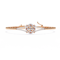 0.5 CTW Round Diamond Quatrefoil linked bracelet Rose Gold view 17 – Lunéa Paris