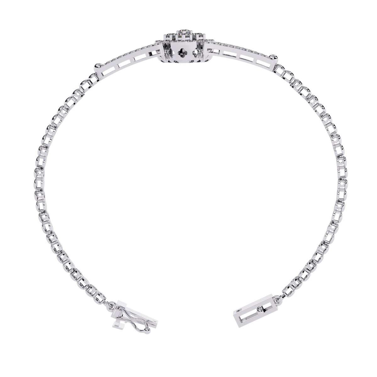 0.5 CTW Round Diamond Quatrefoil linked bracelet White Gold view 12 – Lunéa Paris