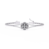 0.5 CTW Round Diamond Quatrefoil linked bracelet White Gold view 2 – Lunéa Paris