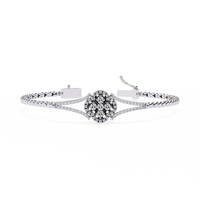 0.5 CTW Round Diamond Quatrefoil linked bracelet White Gold view 3 – Lunéa Paris
