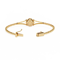 0.5 CTW Round Diamond Quatrefoil linked bracelet Yellow Gold view 4 – Lunéa Paris