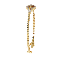 0.5 CTW Round Diamond Quatrefoil linked bracelet Yellow Gold view 9 – Lunéa Paris