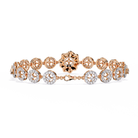 2.2 CTW Round cluster diamond tennis bracelet Rose Gold view 2 – Lunea Paris