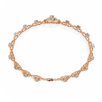 2.2 CTW Round cluster diamond tennis bracelet Rose Gold view 5 – Lunea Paris