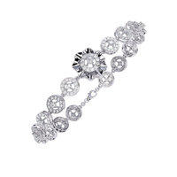 2.2 CTW Round cluster diamond tennis bracelet White Gold view 10 – Lunea Paris