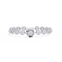2.2 CTW Round cluster diamond tennis bracelet White Gold view 13 – Lunea Paris
