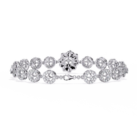 2.2 CTW Round cluster diamond tennis bracelet White Gold view 3 – Lunea Paris