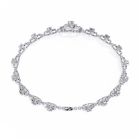 2.2 CTW Round cluster diamond tennis bracelet White Gold view 6 – Lunea Paris