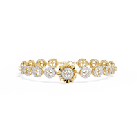 2.2 CTW Round cluster diamond tennis bracelet Yellow Gold view 12 – Lunea Paris