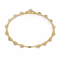 2.2 CTW Round cluster diamond tennis bracelet Yellow Gold view 7 – Lunea Paris