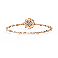 2.1 CTW Princess center round diamond tennis bracelet Rose Gold view 11