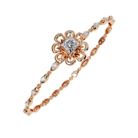 2.1 CTW Princess center round diamond tennis bracelet Rose Gold view 5