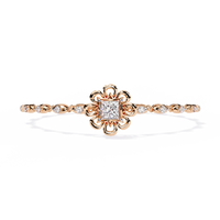 2.1 CTW Princess center round diamond tennis bracelet Rose Gold view 8