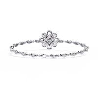 2.1 CTW Princess center round diamond tennis bracelet White Gold view 12