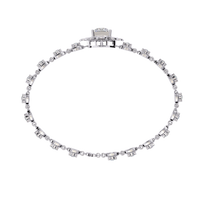 2.1 CTW Princess center round diamond tennis bracelet White Gold view 13
