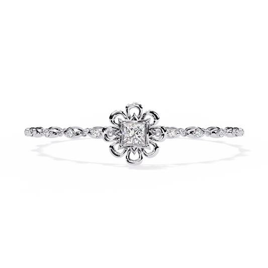 2.1 CTW Princess center round diamond tennis bracelet White Gold view 7