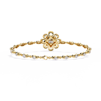 2.1 CTW Princess center round diamond tennis bracelet Yellow Gold view 10