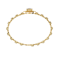 2.1 CTW Princess center round diamond tennis bracelet Yellow Gold view 2