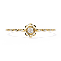2.1 CTW Princess center round diamond tennis bracelet Yellow Gold view 9