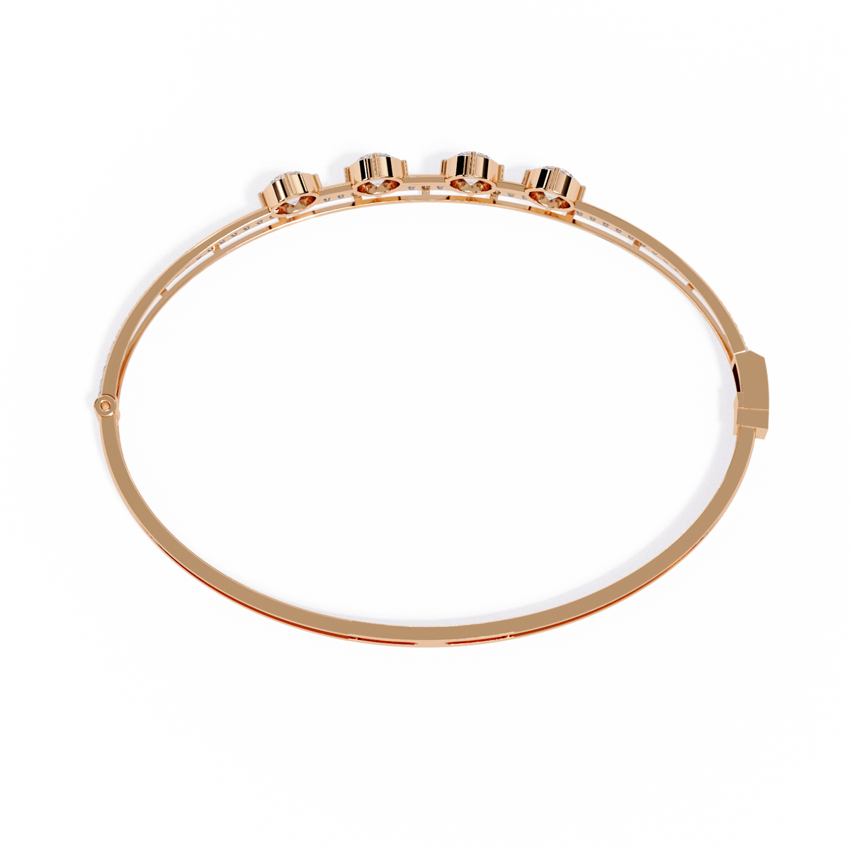 2.3 CTW four-round diamond pavé bracelet in Rose Gold view 12