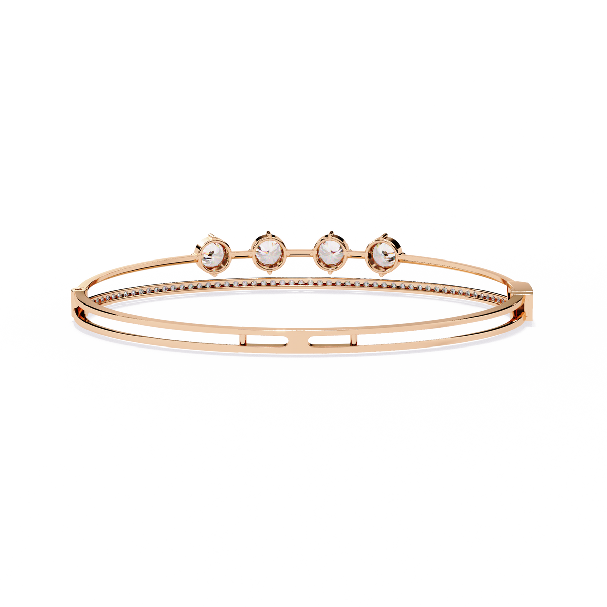 2.3 CTW four-round diamond pavé bracelet in Rose Gold view 3