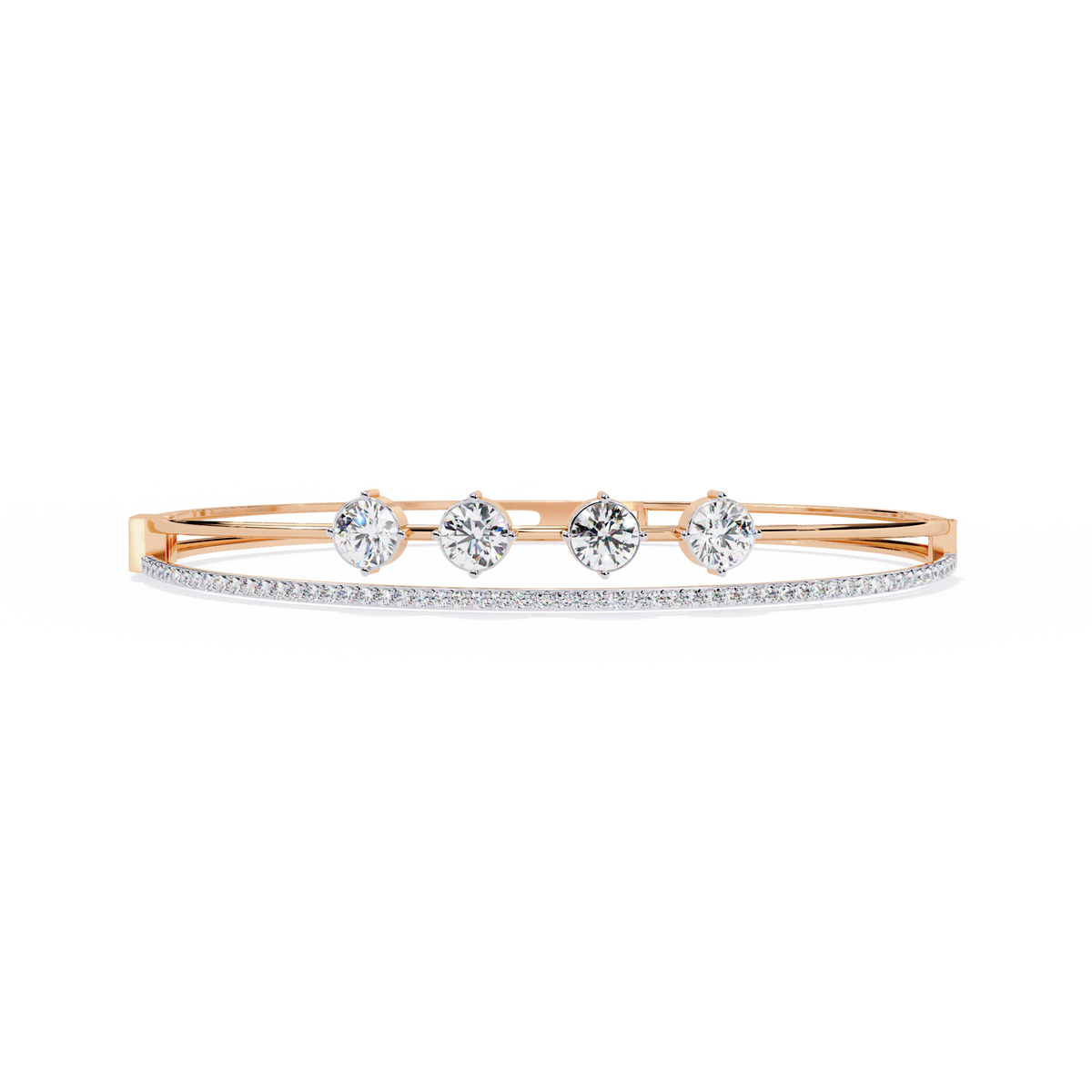 2.3 CTW four-round diamond pavé bracelet in Rose Gold view 6