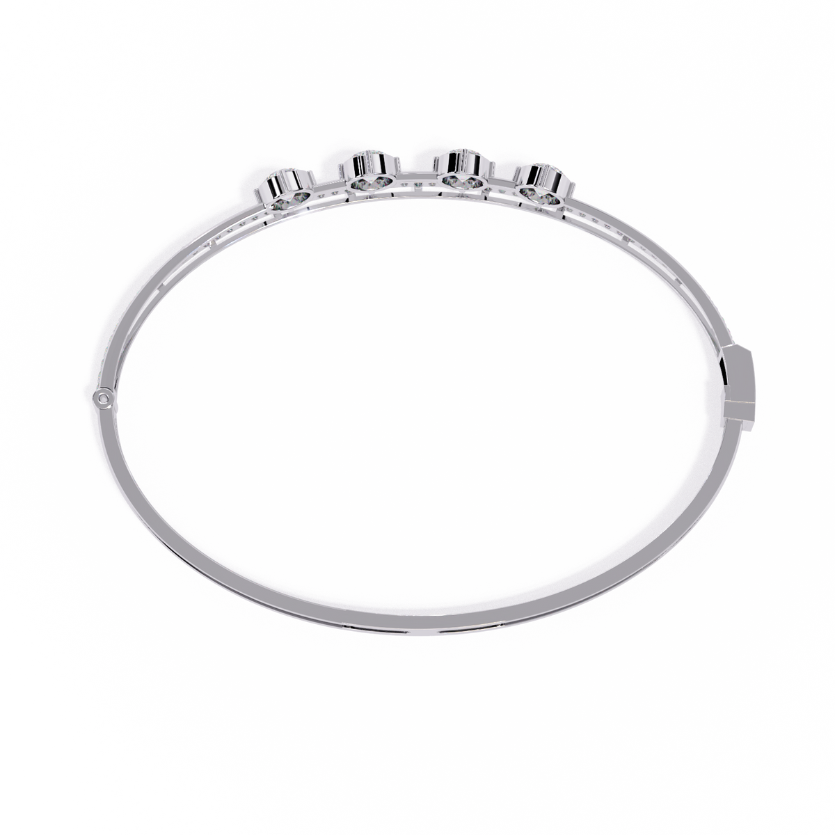 2.3 CTW four-round diamond pavé bracelet in White Gold view 13