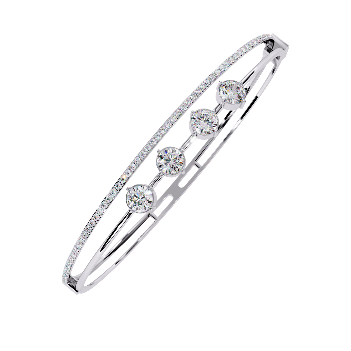 2.3 CTW four-round diamond pavé bracelet in White Gold view 14