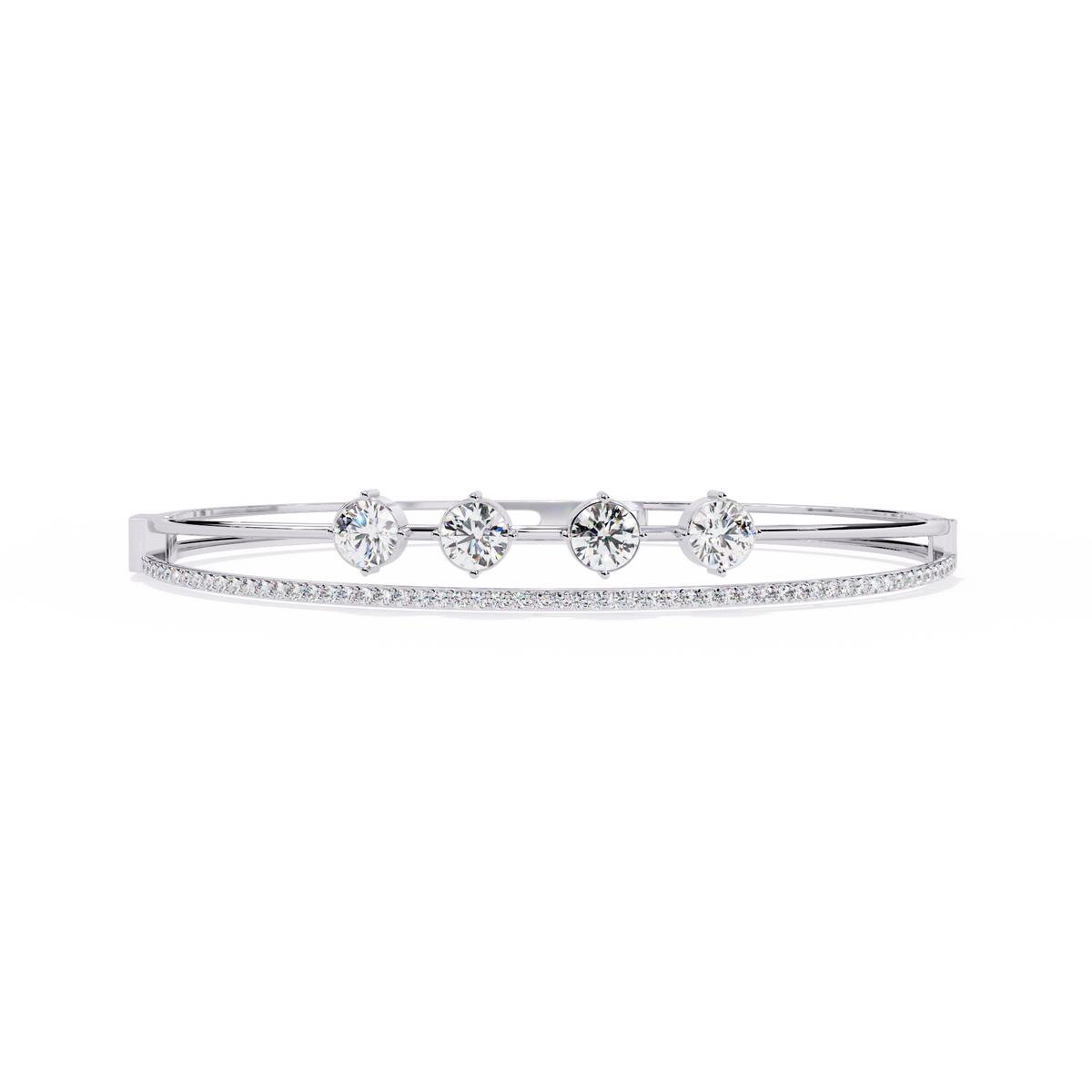 2.3 CTW four-round diamond pavé bracelet in White Gold view 7