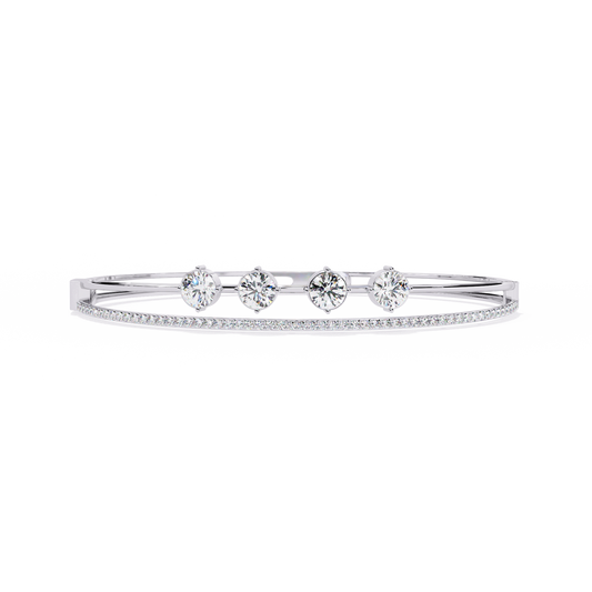 2.3 CTW four-round diamond pavé bracelet in White Gold view 7