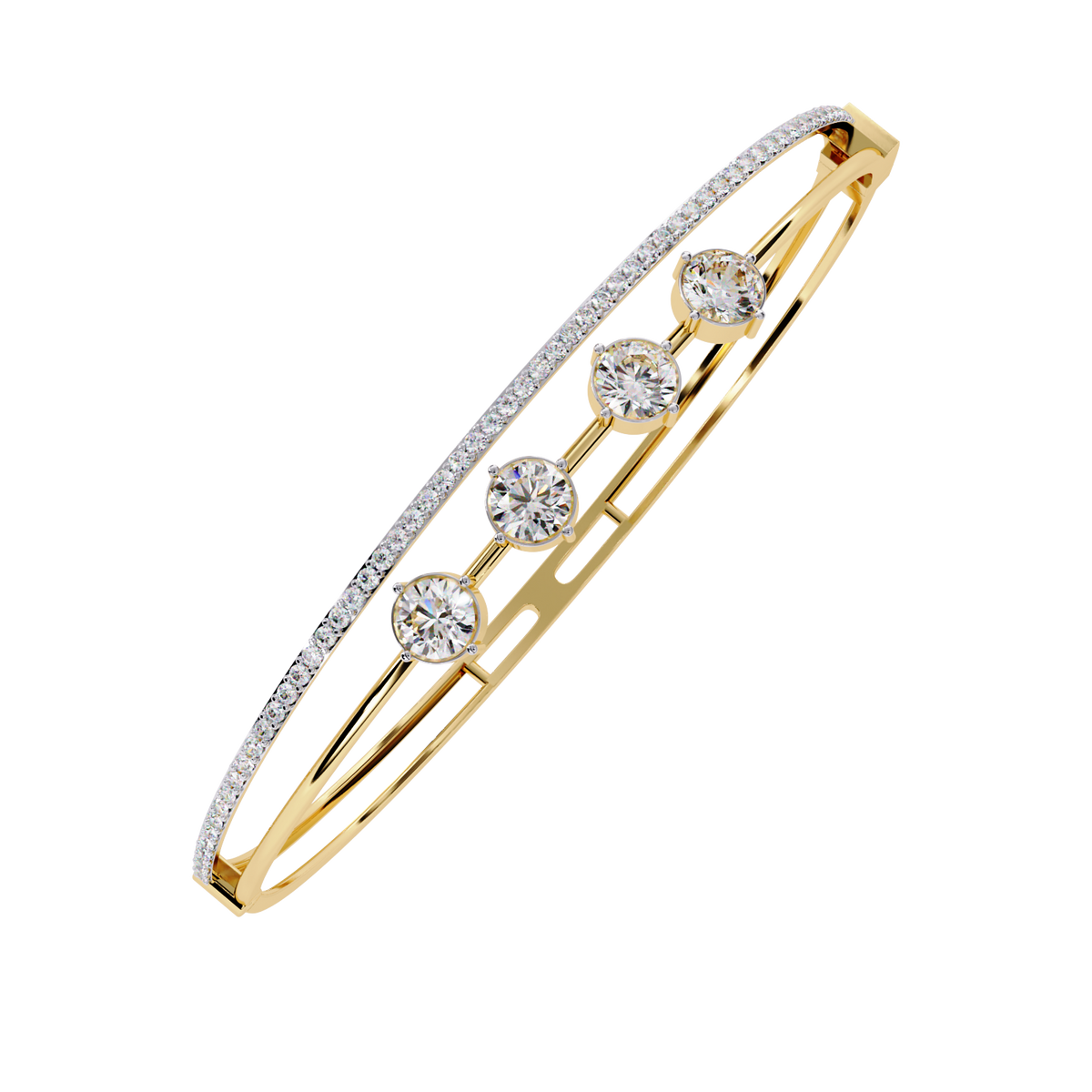 2.3 CTW four-round diamond pavé bracelet in Yellow Gold view 15