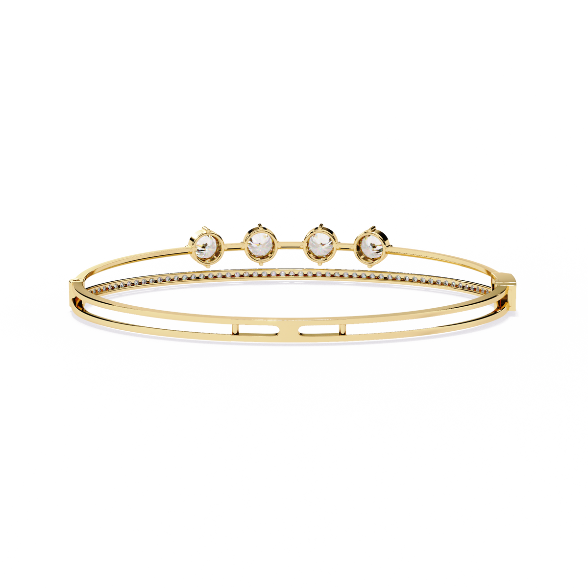 2.3 CTW four-round diamond pavé bracelet in Yellow Gold view 2