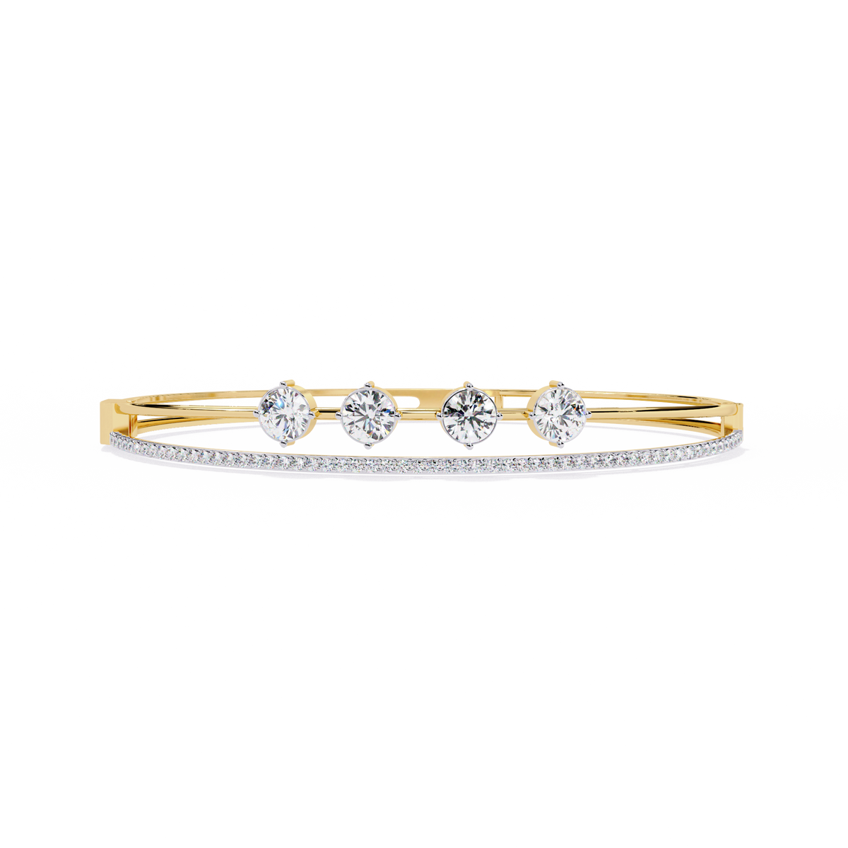 2.3 CTW four-round diamond pavé bracelet in Yellow Gold view 5