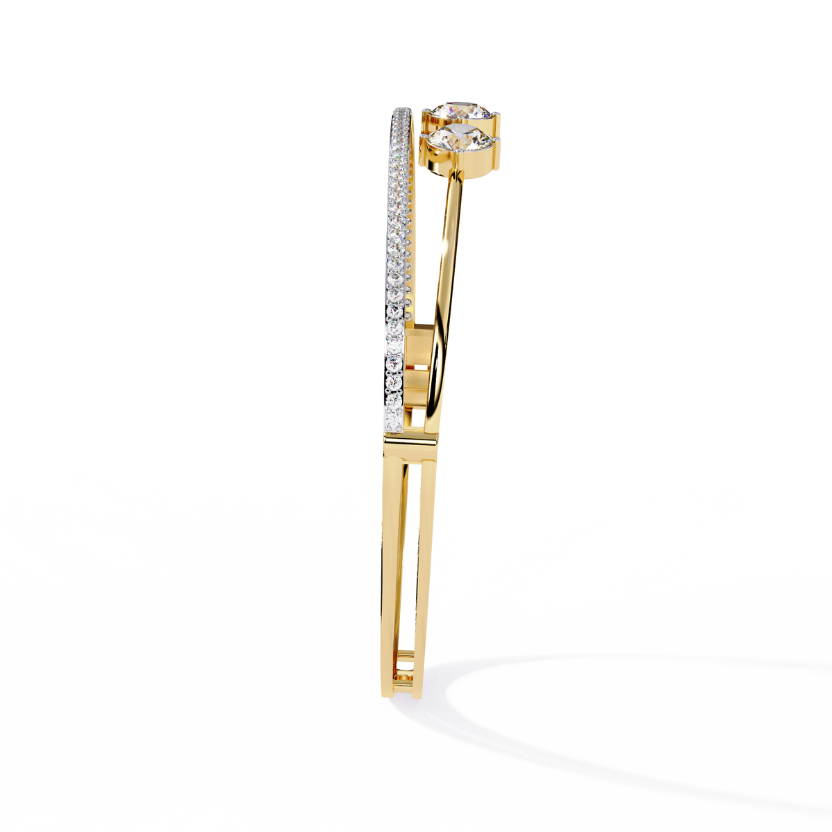 2.3 CTW four-round diamond pavé bracelet in Yellow Gold view 9