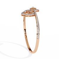 1.0 CTW Pear-Motif Diamond Open Bypass Bangle Rose Gold view 13 - Lunea Paris